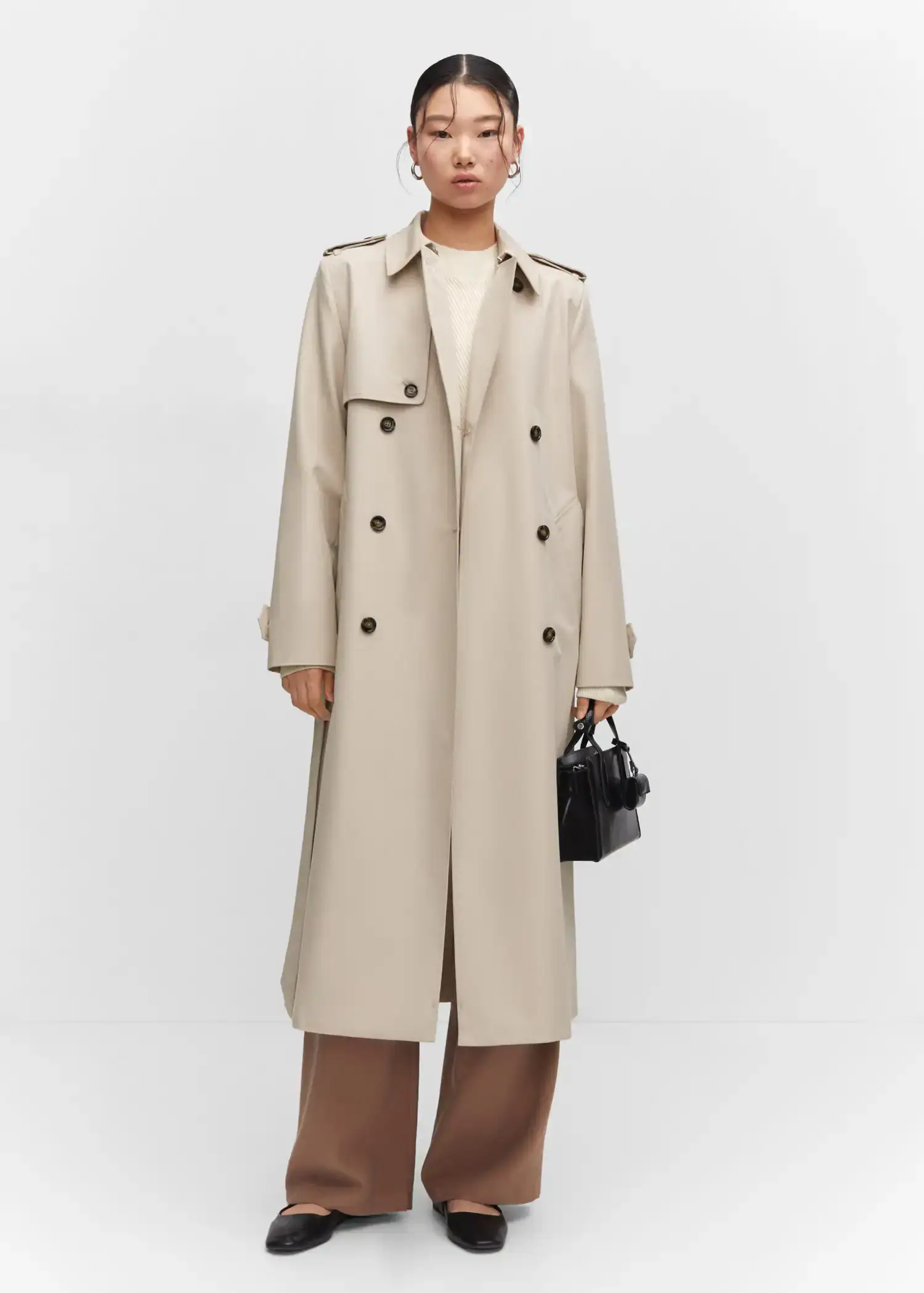 Mango Waterproof double-breasted trench coat. 3