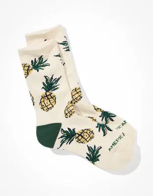 American Eagle Pineapple Crew Socks. 1