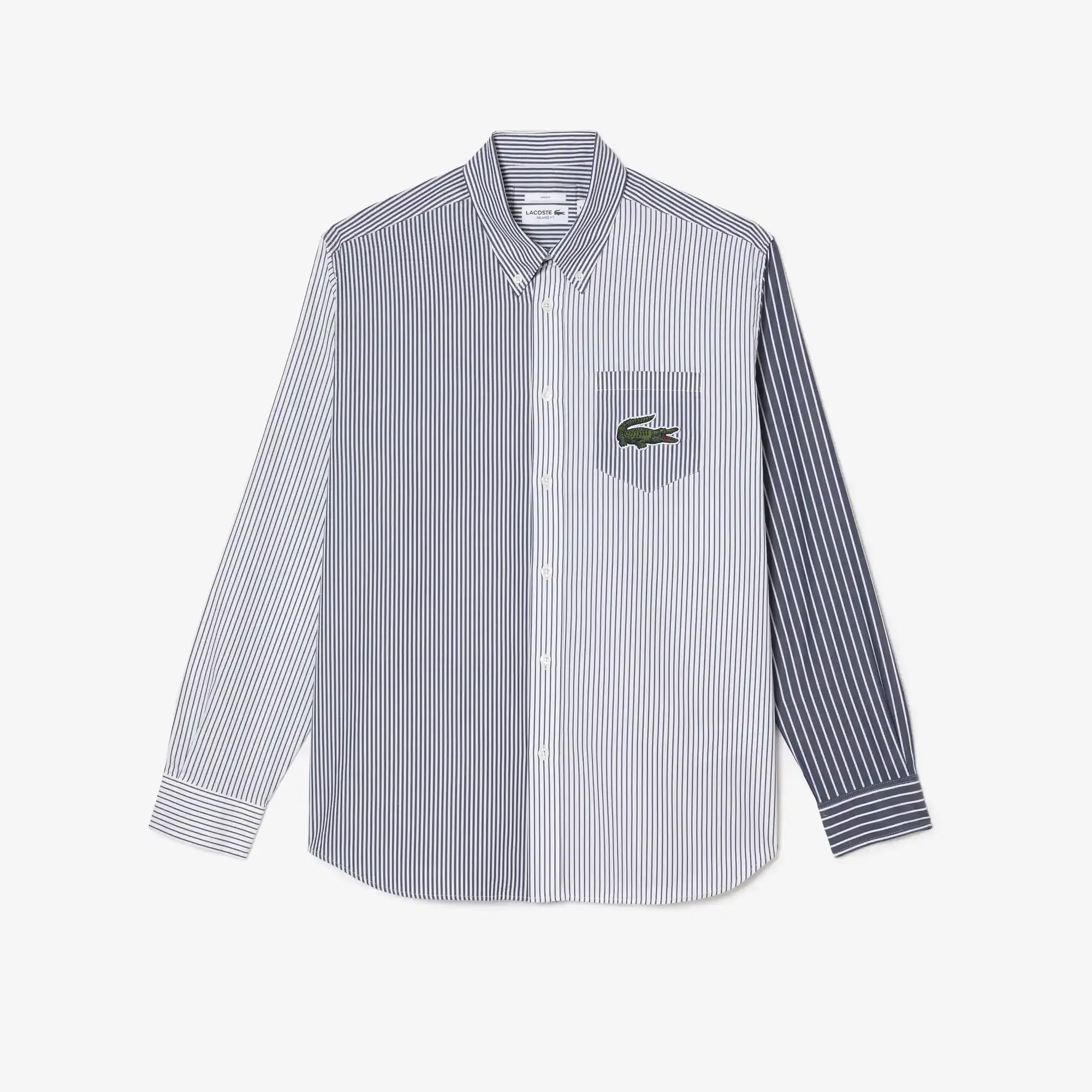 Lacoste Unisex LACOSTE Baumwoll-Hemd mit großem Krokodil und Streifen. 2