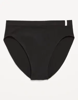 Old Navy High-Waisted French-Cut Seamless Rib-Knit Bikini Underwear for Women black