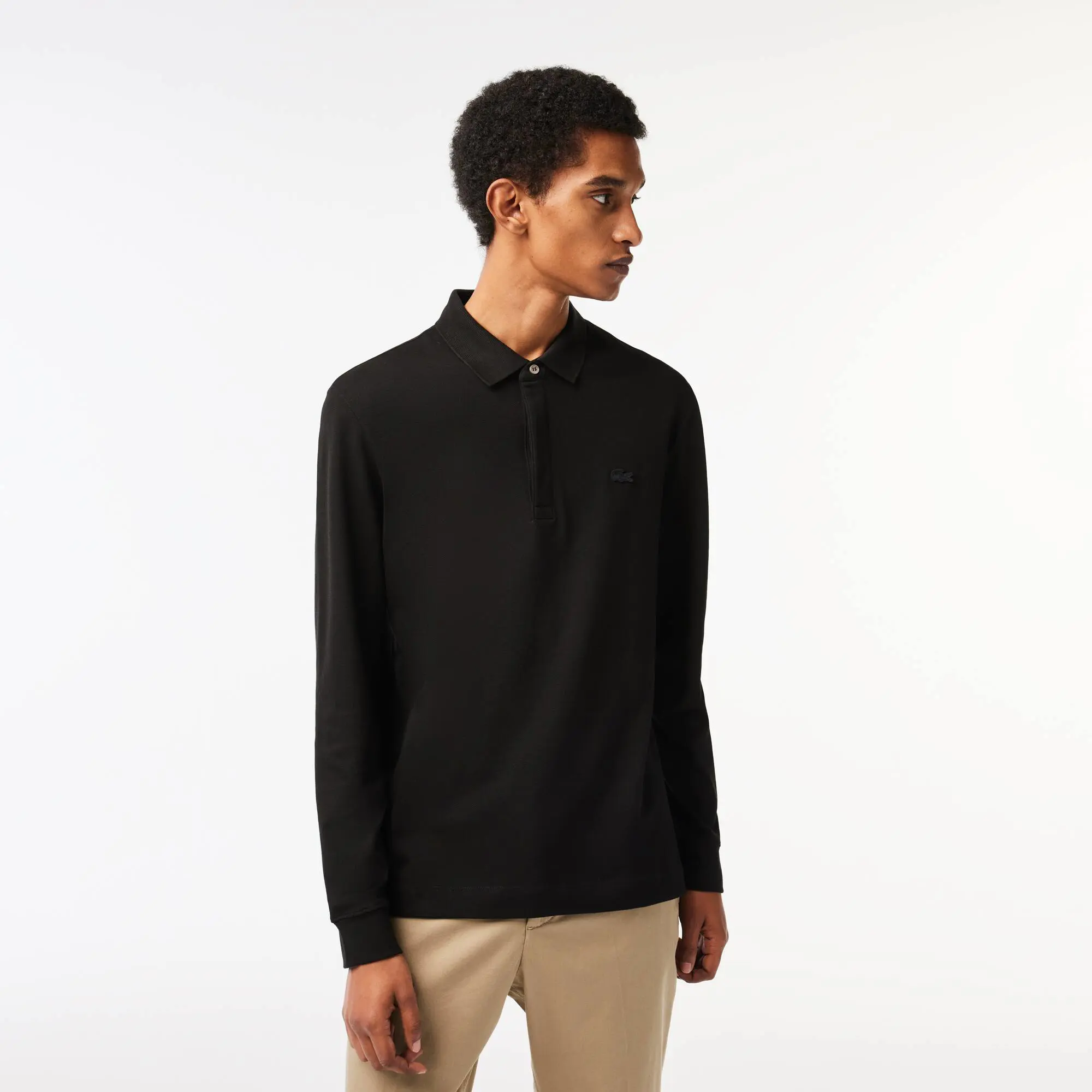 Lacoste Men's Smart Paris Long Sleeve Stretch Cotton Polo. 1