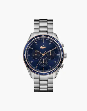Orologio cronografo Boston blu navy con cinturino in acciaio inossidabile