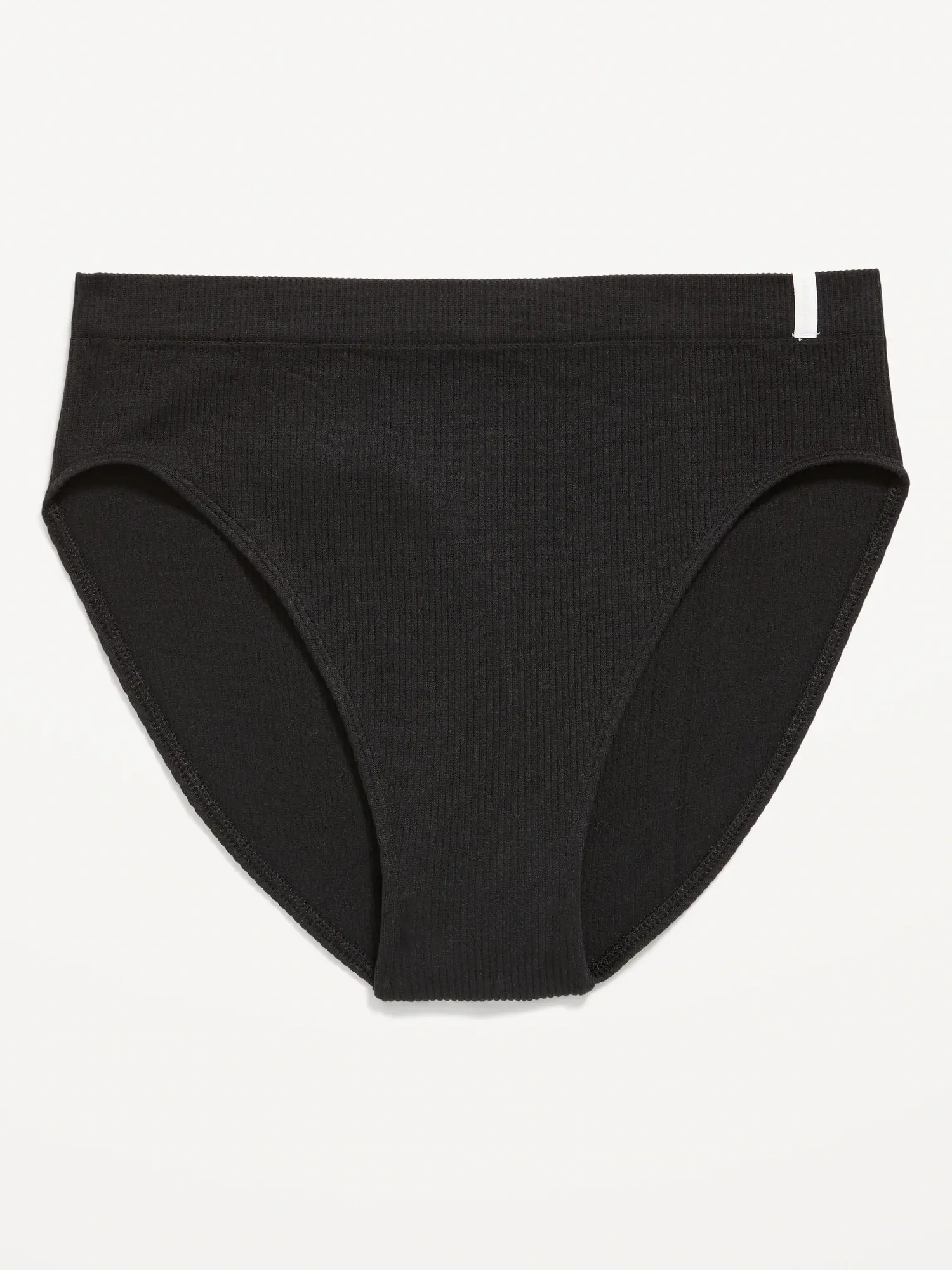 Old Navy High-Waisted French-Cut Seamless Rib-Knit Bikini Underwear for Women black. 1