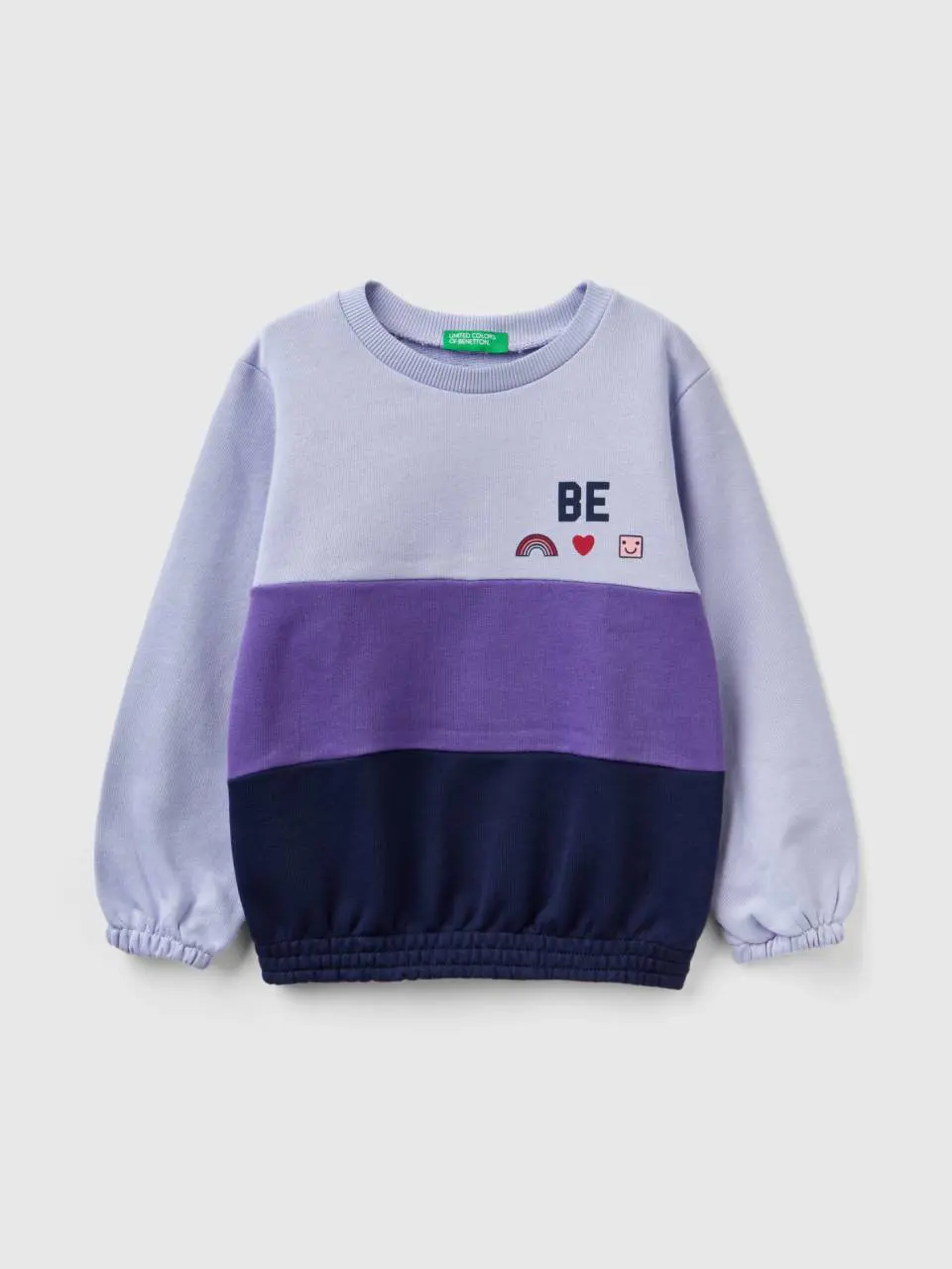 Benetton oversized color block sweatshirt. 1