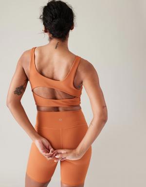 Rib Cut Out Longline Bra D&#45DD orange