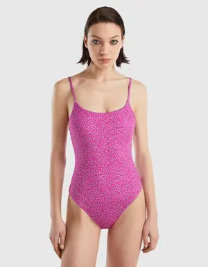 one-piece swimsuit with animal print