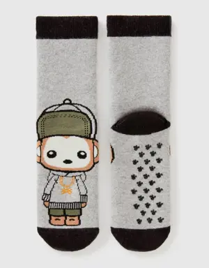 non-slip socks with mascot