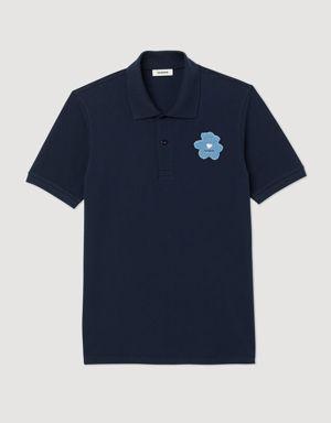 Flower embroidery polo shirt Login to add to Wish list