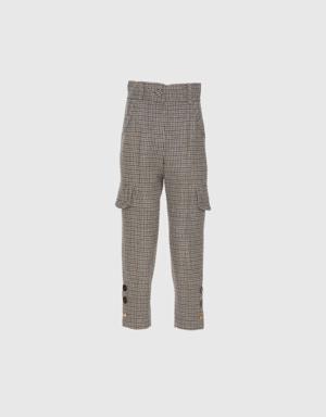 Pocket Detailed Checked Trousers