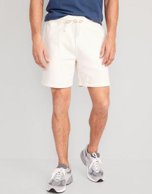 Garment-Washed Fleece Sweat Shorts for Men -- 7-inch inseam white