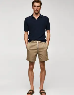 Mango Cotton shorts with drawstring