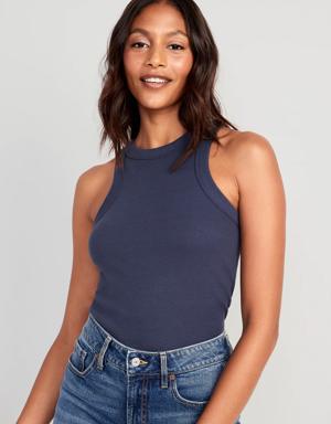 Old Navy Fitted Rib-Knit Tank Top blue