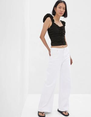 Cropped Ruched Top black