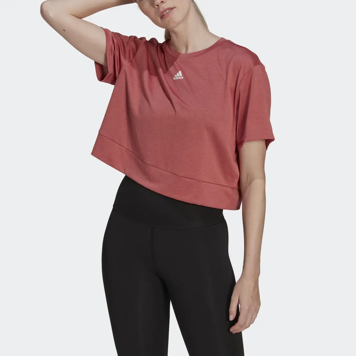 Adidas AEROREADY Studio Loose Crop T-Shirt. 1