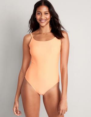 Tie-Back One-Piece Cami Swimsuit for Women orange
