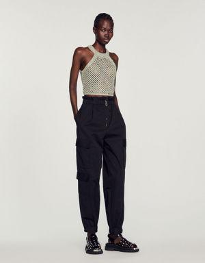Cropped crochet top Select a size and