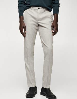 Slim-fit cotton trousers