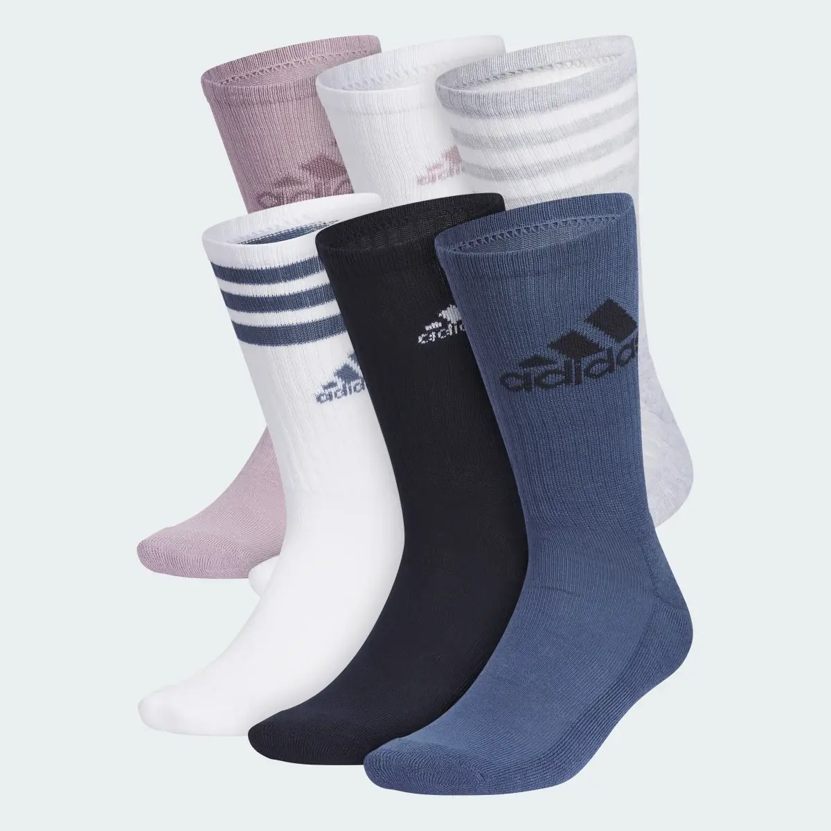 Adidas Cushioned Mixed Crew Socks 6 Pairs. 1