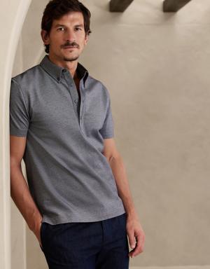 Banana Republic Luxury-Touch Pique Polo blue