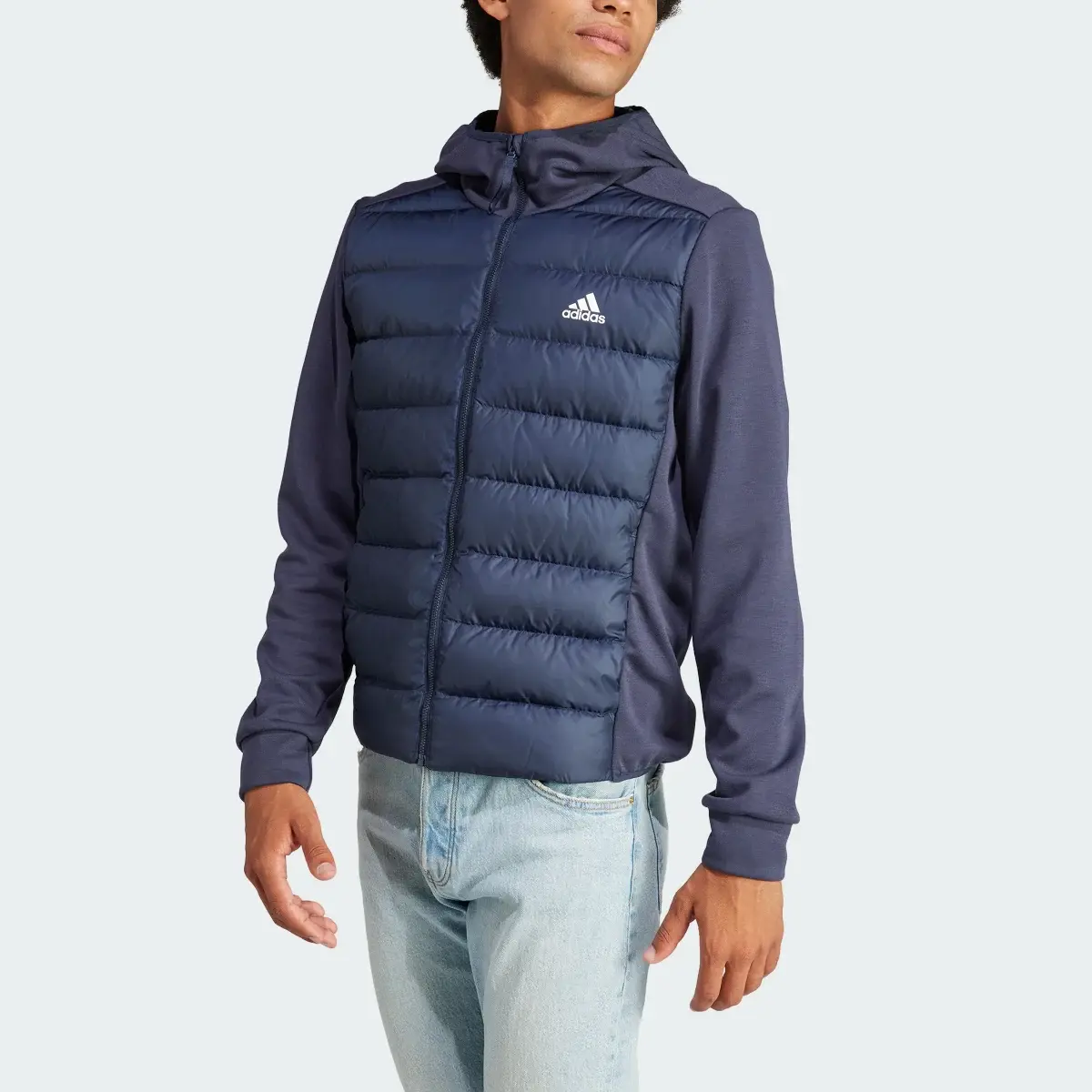 Adidas Essentials Hybrid Down Hooded Jacket. 1