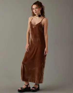 Velvet Slip Midi Dress