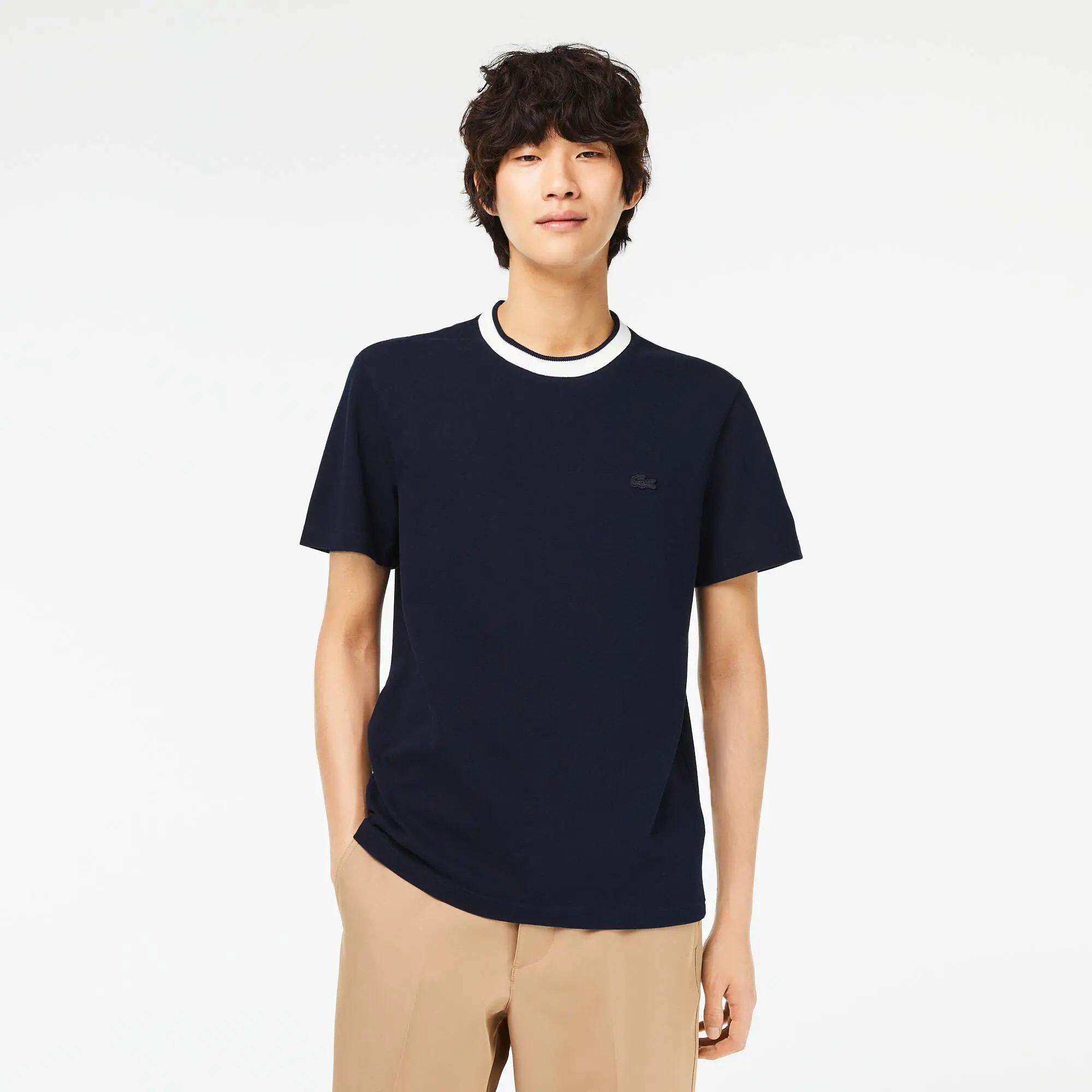 Lacoste Men’s Lacoste Regular Fit Stretch Piqué T-shirt. 1