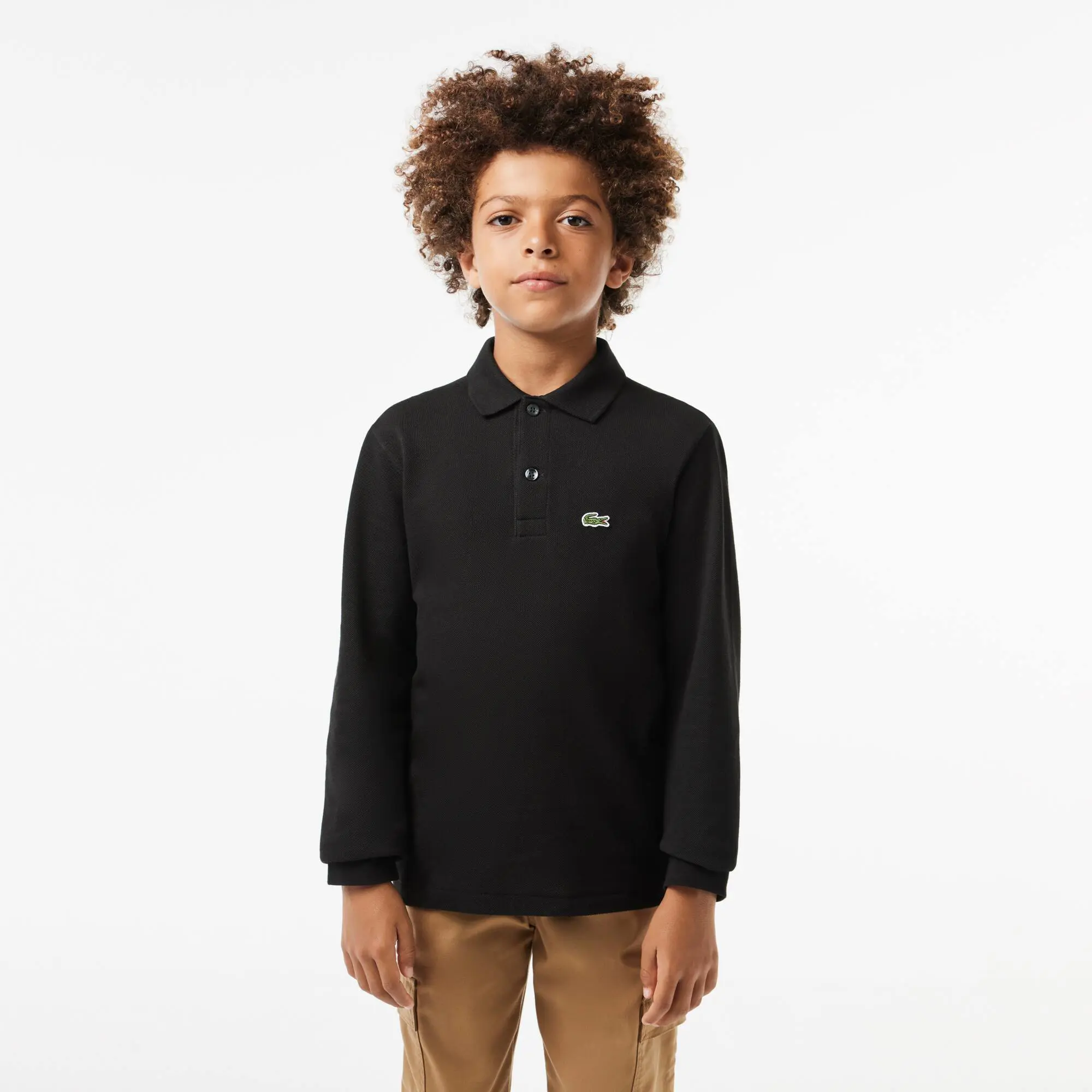 Lacoste Polo de manga comprida Menino Lacoste em petit piqué unicolor. 1