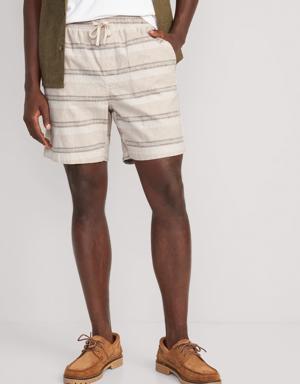 Linen-Blend Jogger Shorts for Men -- 7-inch inseam white