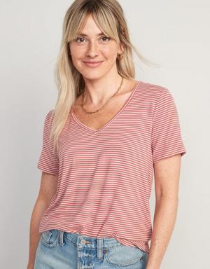 Luxe Striped T-Shirt for Women red