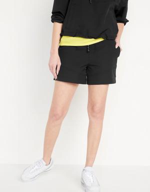 High-Waisted StretchTech Water-Repellent Shorts -- 4.5-inch inseam black