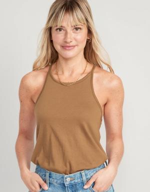 Old Navy Relaxed Halter Tank Top for Women beige