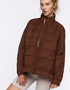 Forever 21 Active Quilted Puffer Jacket Turkish Coffee