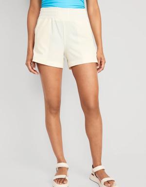 High-Waisted StretchTech Pull-On Shorts for Women - 4-inch inseam white