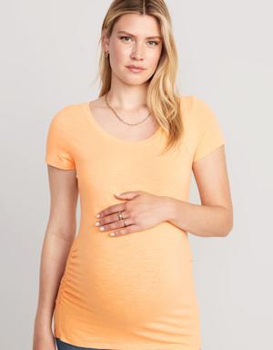 Old Navy Maternity EveryWear Slub-Knit Scoop-Neck T-Shirt orange