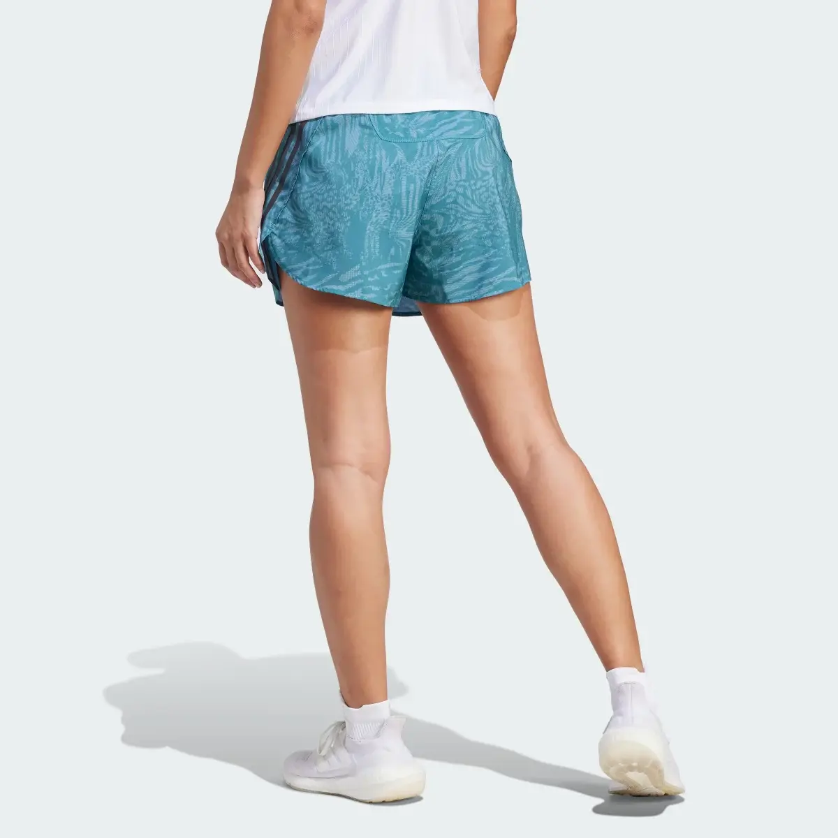 Adidas Run Icons 3-Stripes Allover Print Running Shorts. 2