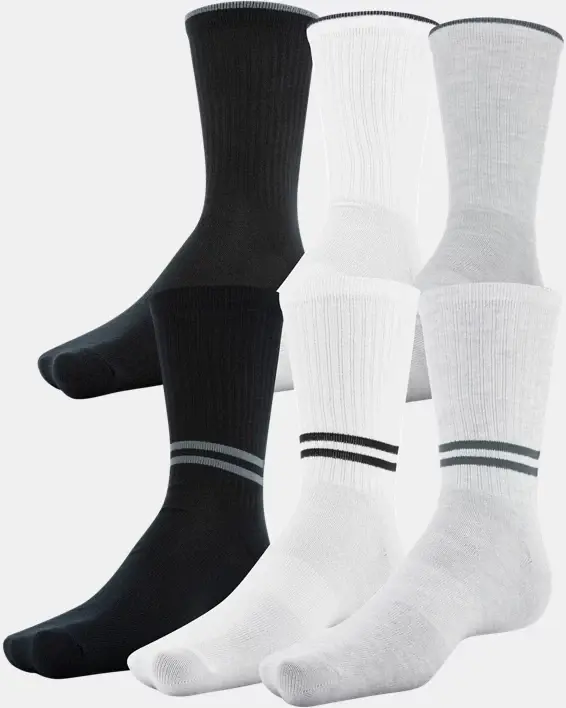 Under Armour Men's UA Essential Crew Socks 6-Pack. 1