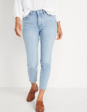 High-Waisted OG Straight Button-Fly Extra-Stretch Jeans blue