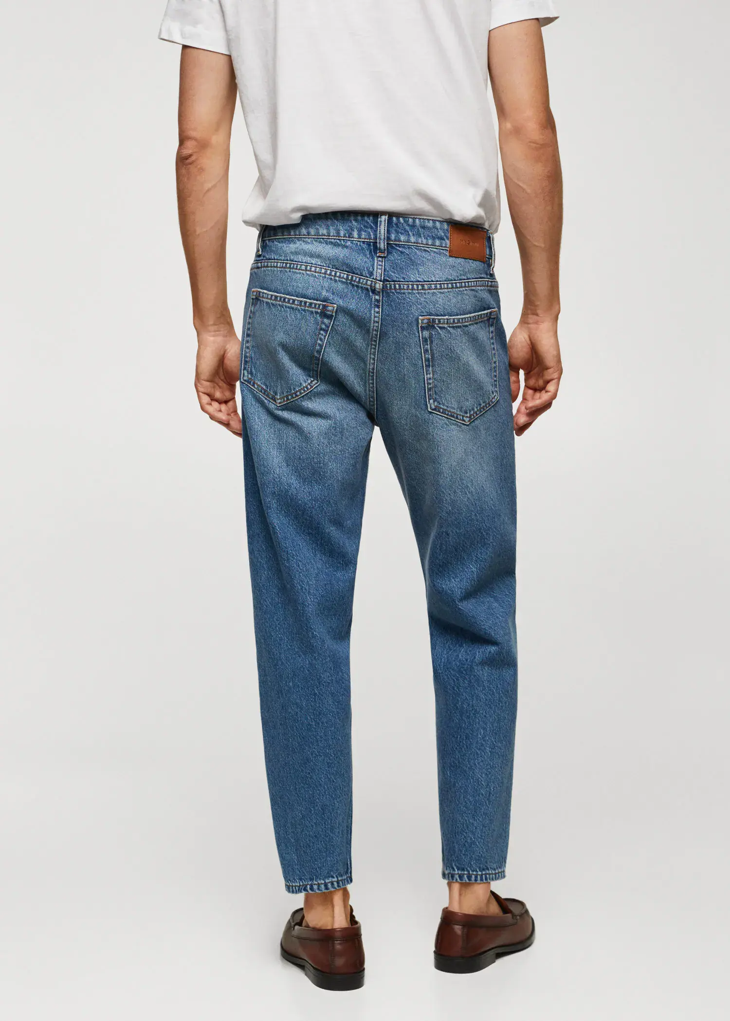 Mango Medium-wash tapered-fit jeans. 3