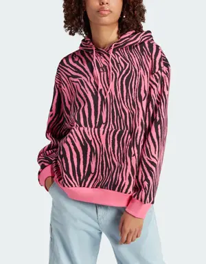 Adidas Sudadera con Gorro Essentials Zebra Animal Print