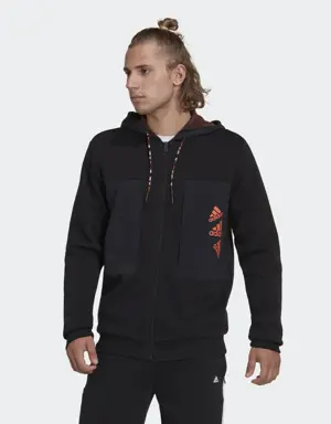 Adidas Essentials BrandLove Fleece Full-Zip Hoodie. 2 Adidas Essentials BrandLove Fleece Full-Zip Hoodie. 2