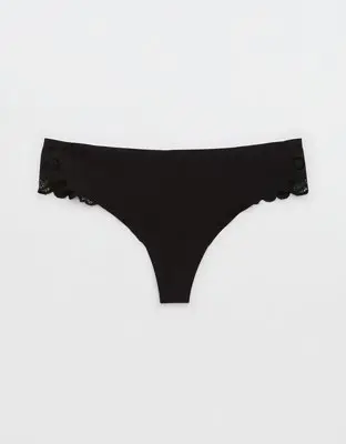 American Eagle SMOOTHEZ No Show Lace Thong Underwear. 1