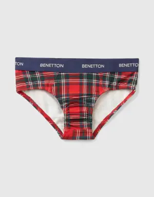 tartan underwear in stretch cotton