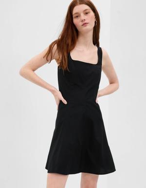 Square Neck Mini Dress black