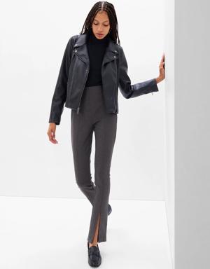 Gap High Rise Slit-Front Leggings gray