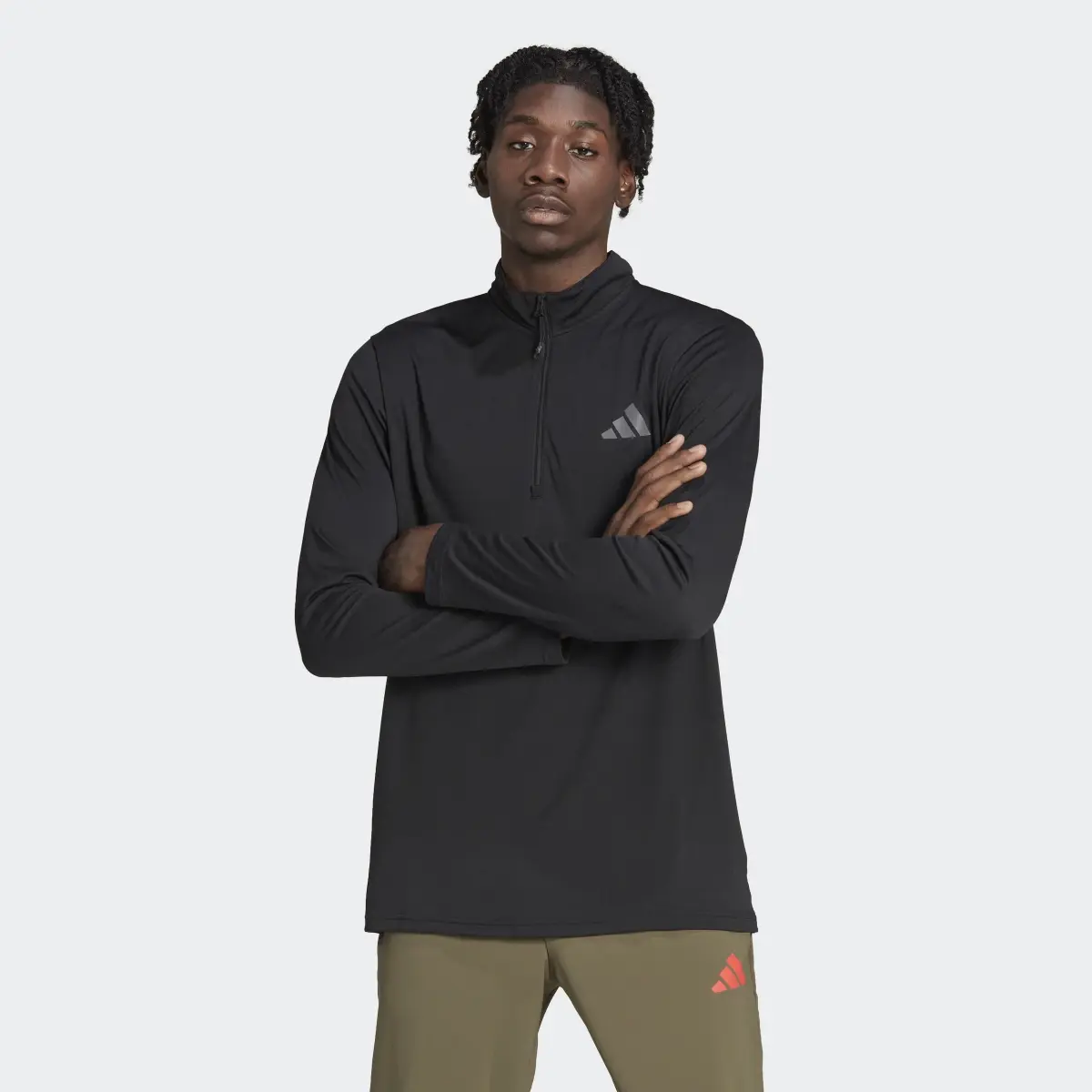 Adidas Train Essentials Seasonal Training 1/4-Zip Long Sleeve Tee. 2