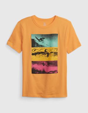 Kids 100% Organic Cotton Graphic T-Shirt orange