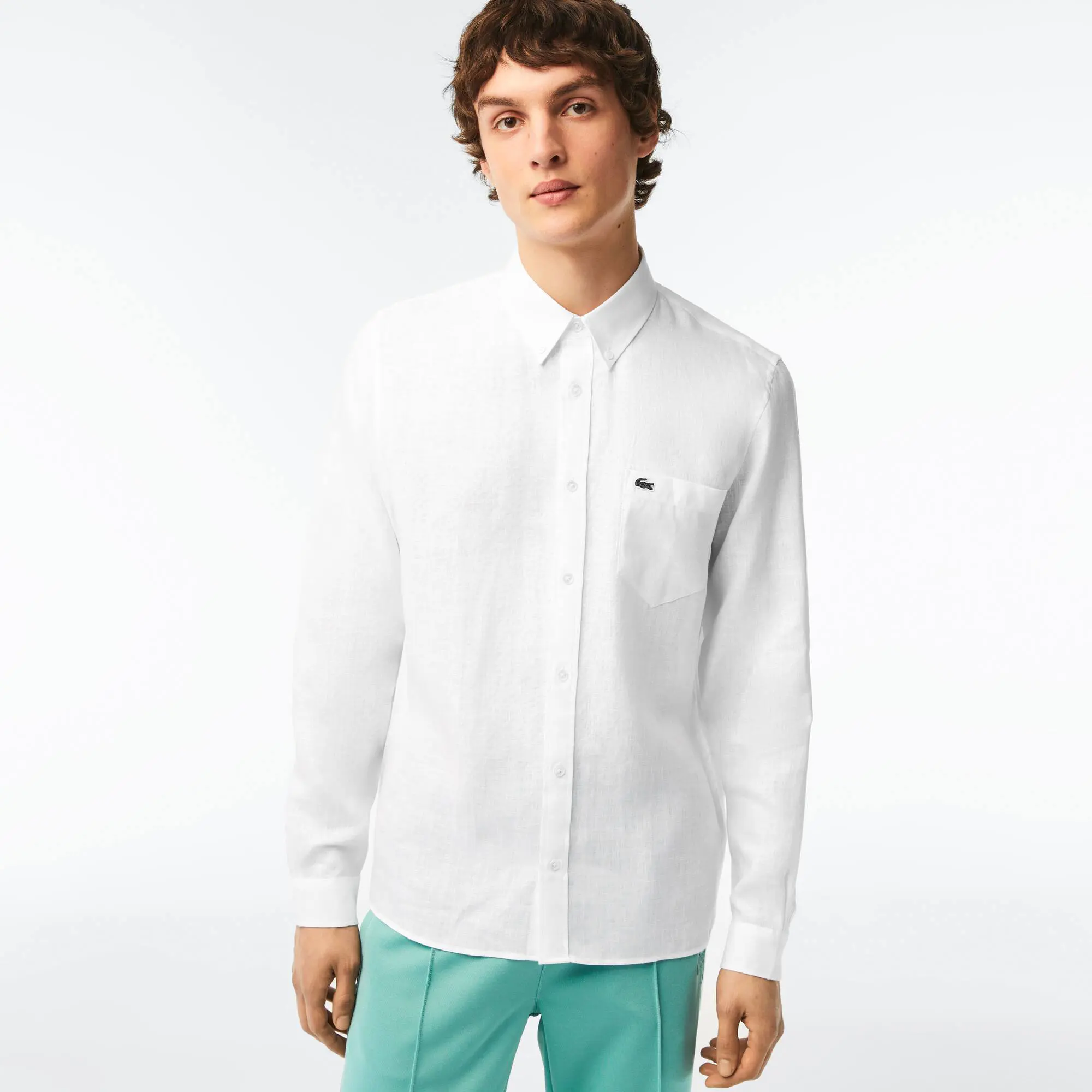 Lacoste Men’s Lacoste Linen Shirt. 1