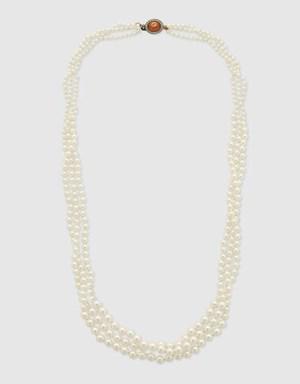 Interlocking G glass pearl necklace