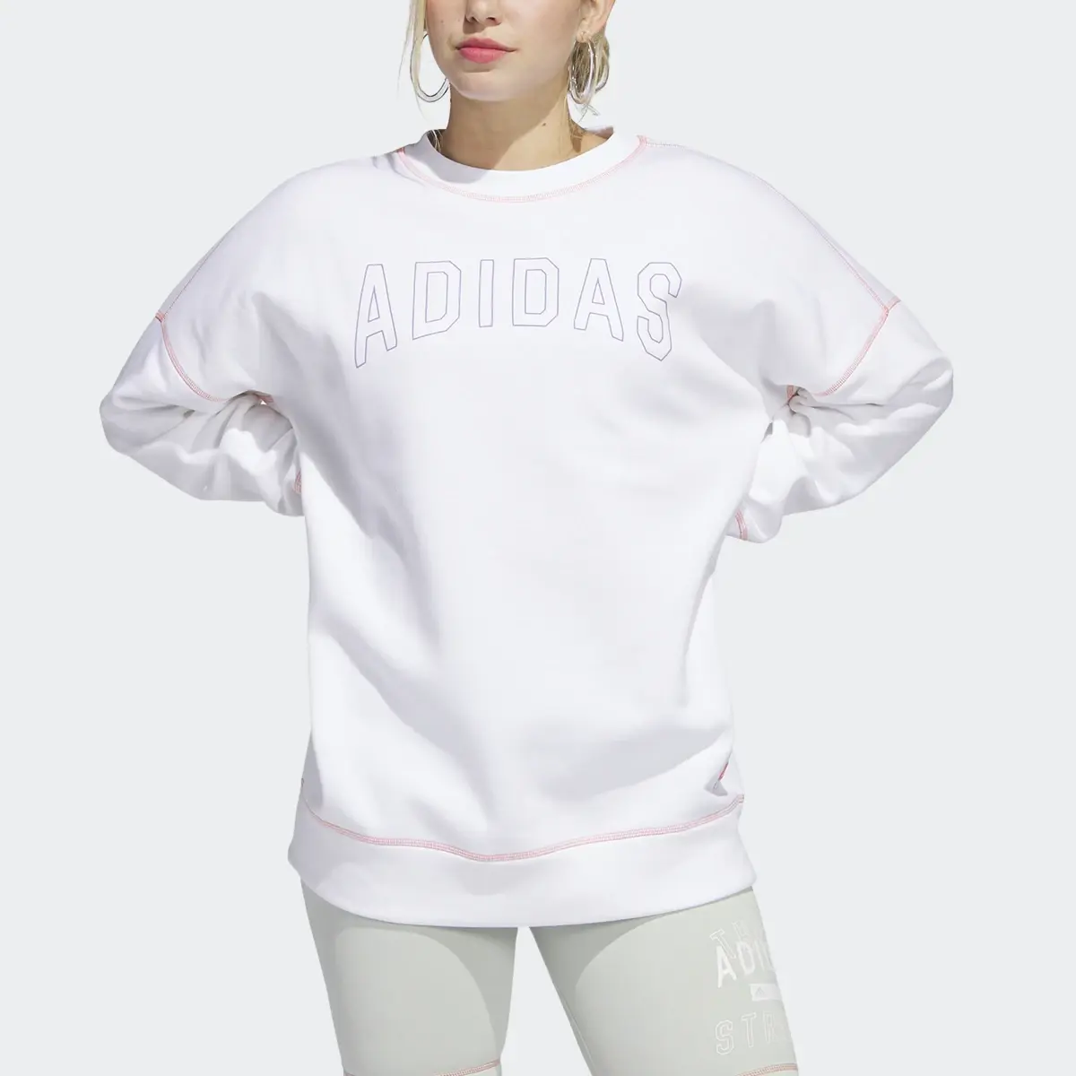 Adidas Sport Statement Boyfriend Crew Sweatshirt. 1