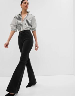 High Rise '70s Flare Jeans black